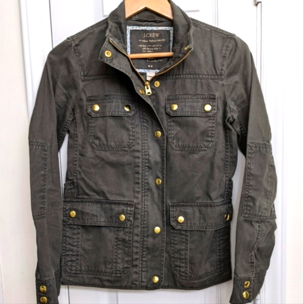 J. Crew Relaxed Boyfriend Green Field Utility Style Jacket